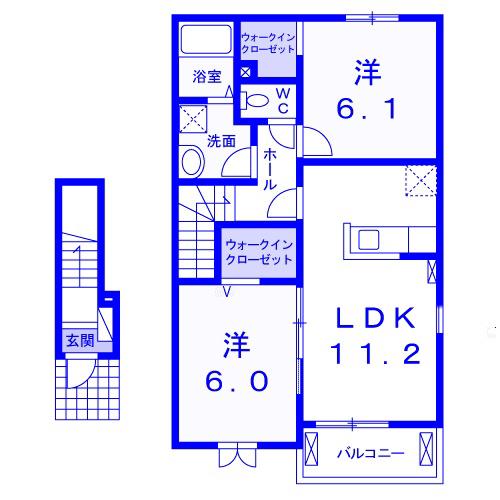 はまなす荘II(2LDK/2階)の間取り写真
