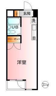 ジュネパレス海老名第2(1K/6階)の間取り写真