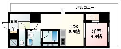 グランセジュール江坂(1LDK/7階)の間取り写真