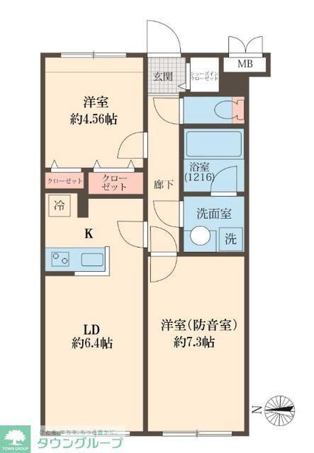 LIBERTE沼袋(2LDK/2階)の間取り写真