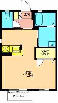 トワヴェール(ワンルーム/2階)の間取り写真