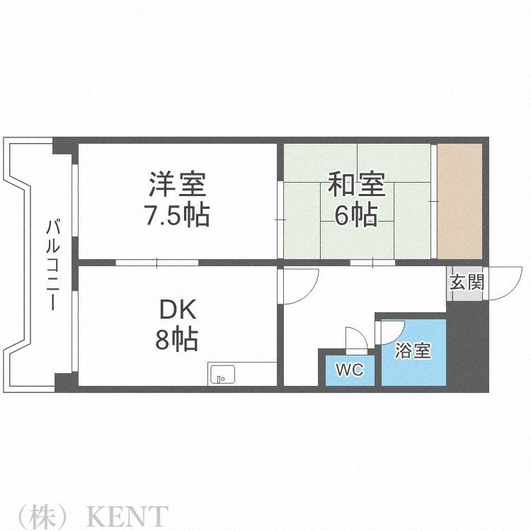 宏友ハイツ(2DK/3階)の間取り写真