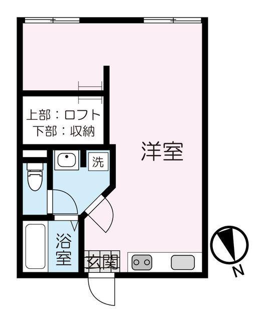 あさひブランド西の平(ワンルーム/1階)の間取り写真