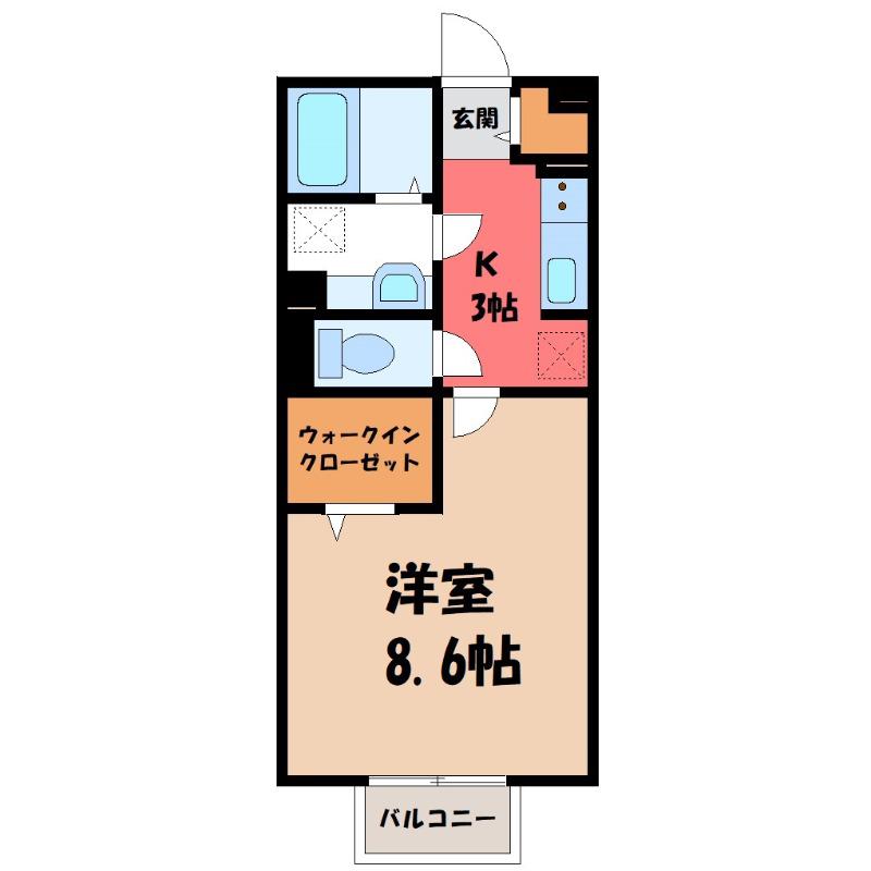 プレシャス育英(1K/2階)の間取り写真