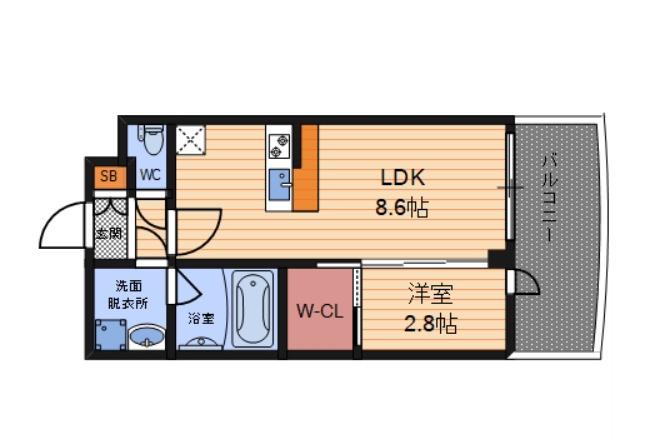 セレニテ中崎町リアン(1LDK/3階)の間取り写真