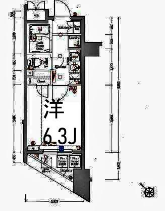 アルテシモ ヴィスタ(1K/6階)の間取り写真