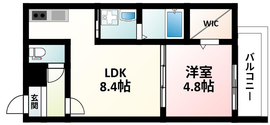 フジパレス新大阪サウス(1LDK/3階)の間取り写真