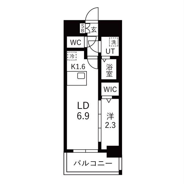 メイクスアート名古屋城西(1LDK/4階)の間取り写真