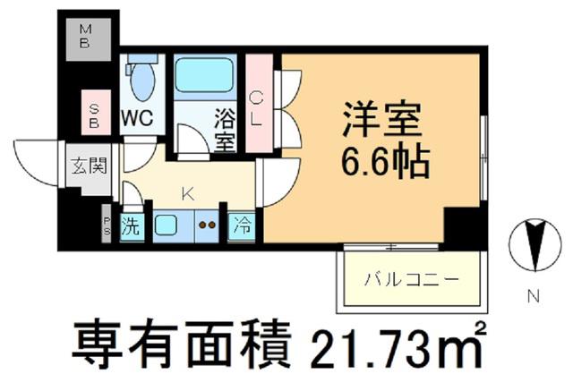 セントパレス王子(1K/4階)の間取り写真