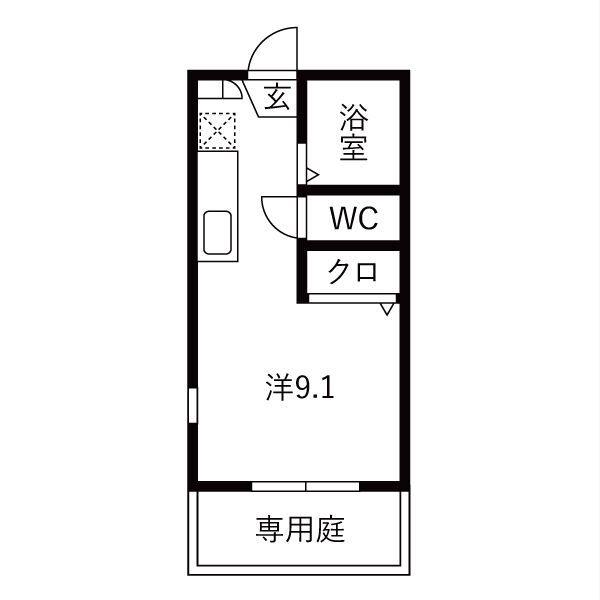 フレグランス荒池(ワンルーム/2階)の間取り写真