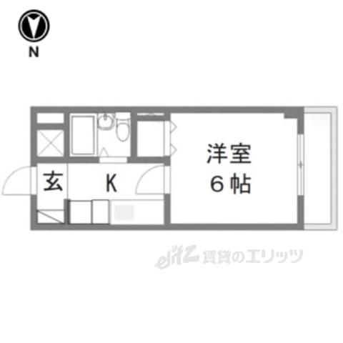 プレスト桃山(1K/2階)の間取り写真
