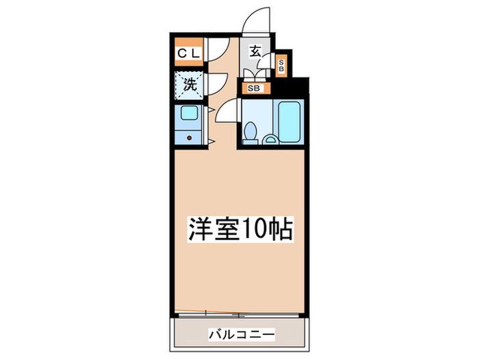 ラ・パレーテ(ワンルーム/2階)の間取り写真