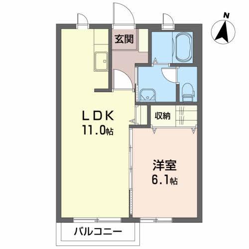 シャーメゾン SAKURA I(1LDK/2階)の間取り写真
