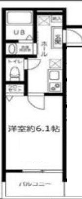 ウエストガーデン吉川(1K/2階)の間取り写真