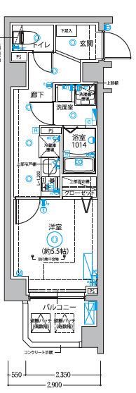 DIPS西新井(1K/1階)の間取り写真