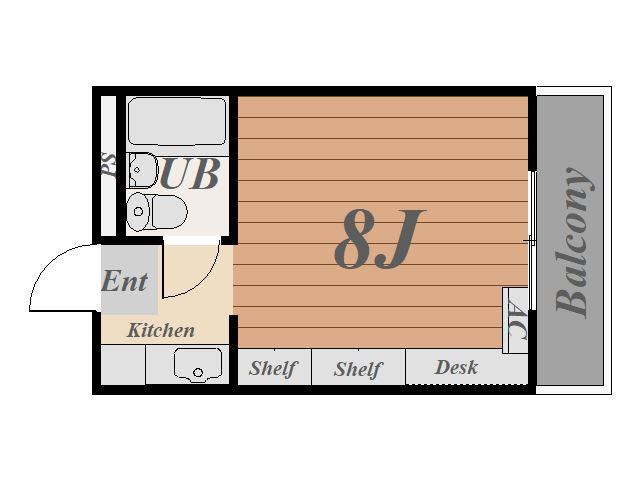 MURASAKIBARUMANSION(ワンルーム/1階)の間取り写真