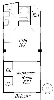 サンハイツ小林(1LDK/4階)の間取り写真