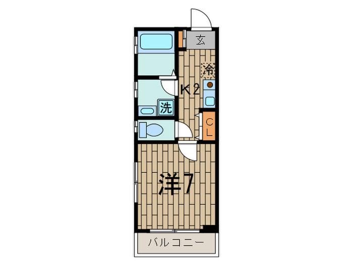 OMイースト(1K/2階)の間取り写真