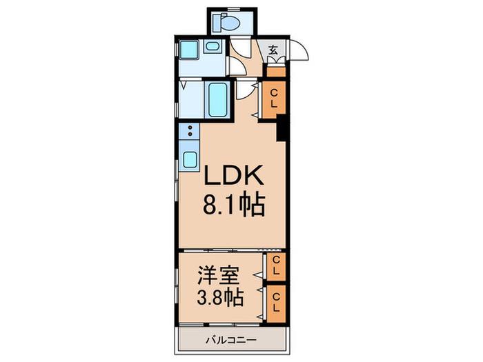 経堂ハウジング(1LDK/2階)の間取り写真
