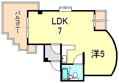 アルカンポ(ワンルーム/2階)の間取り写真