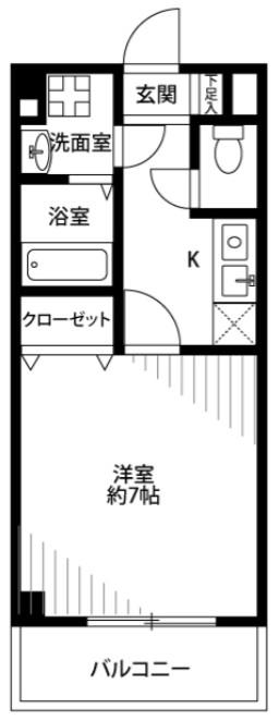 アンプルール フェール グランディオーズ(1K/3階)の間取り写真