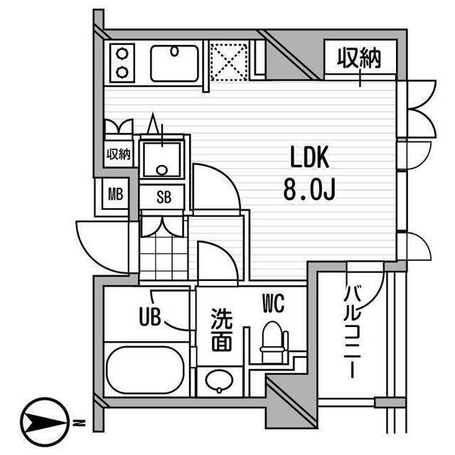 アーデン木場(ワンルーム/5階)の間取り写真