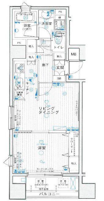 パークウェル秋葉原(1LDK/8階)の間取り写真