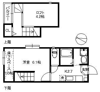 CAMELOT HAKATA CANALSIDE 318(1K/1階)の間取り写真