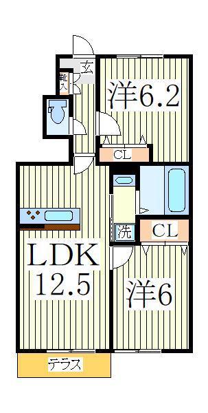 PARADISUS SAPIENS(2LDK/1階)の間取り写真