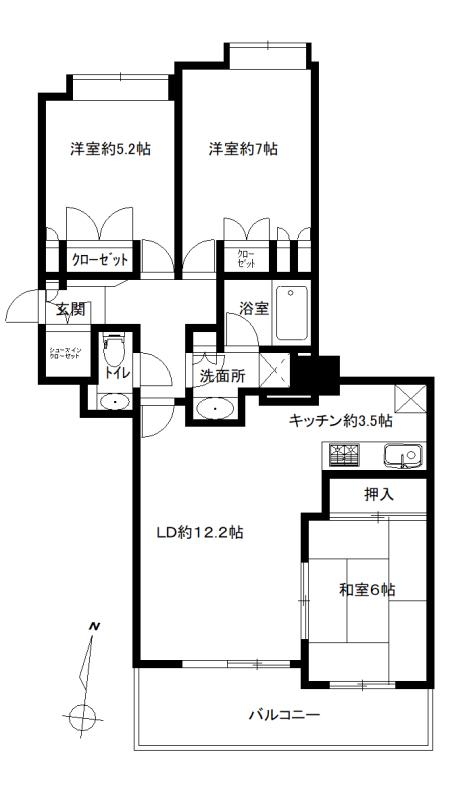 ライオンズステージ府中シティタワー(3LDK/29階)の間取り写真