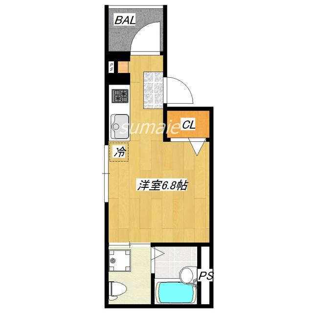 GROVE.M(ワンルーム/2階)の間取り写真