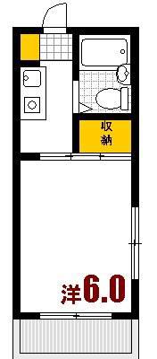 串戸ハイム(1K/3階)の間取り写真