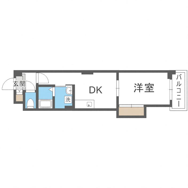 ノースマンション桑園(1DK/4階)の間取り写真