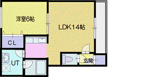 カントリーアヴェニュー(1LDK/4階)の間取り写真