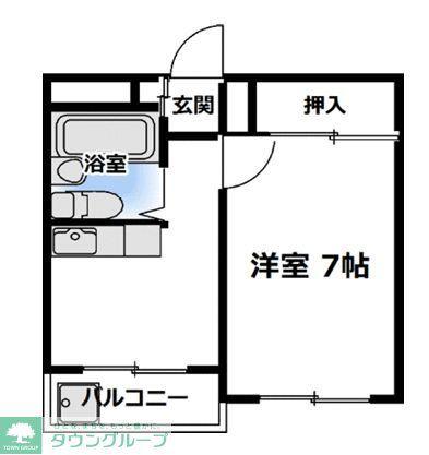 ジュリアハイツ(1DK/2階)の間取り写真