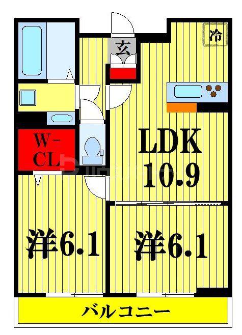 エスポワール(2LDK/2階)の間取り写真