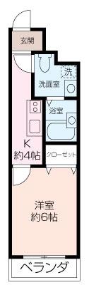 グランコート吉野町(1K/3階)の間取り写真