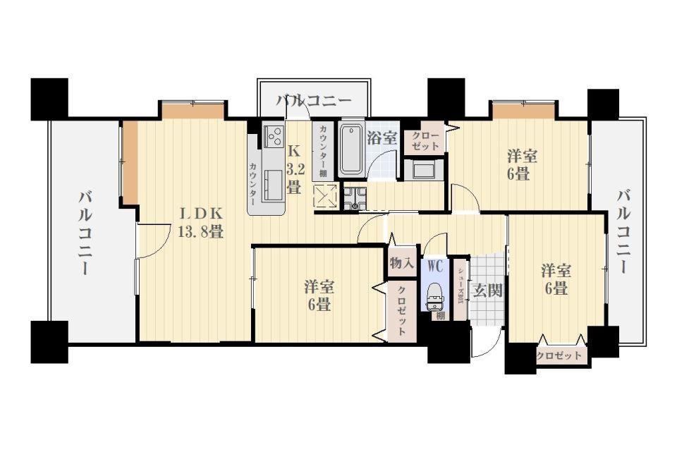 クレアセトル上荒田701(3LDK/7階)の間取り写真