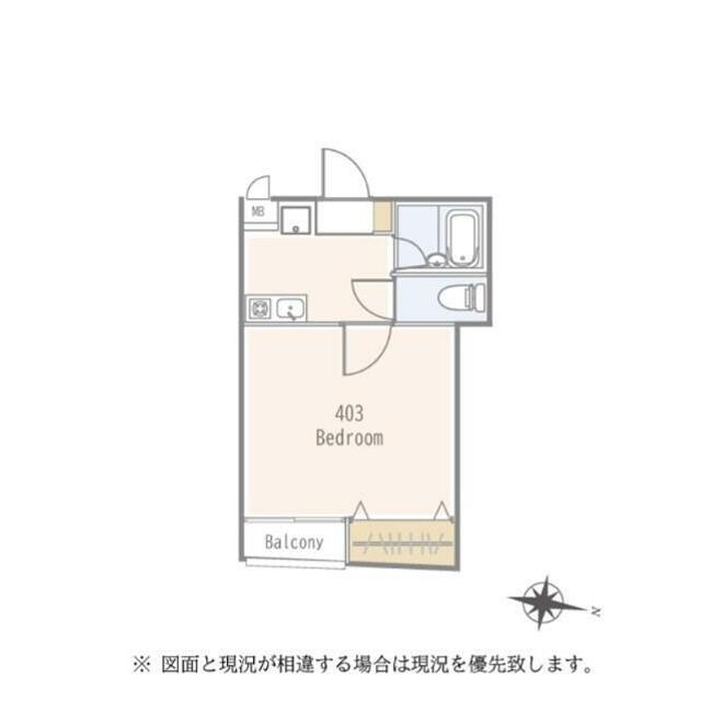 アーバンプレイス上野毛(1K/4階)の間取り写真