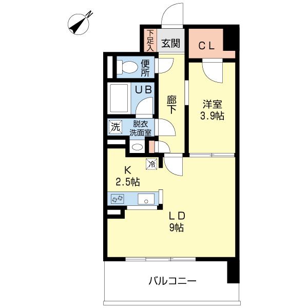 ADORATION(1LDK/6階)の間取り写真