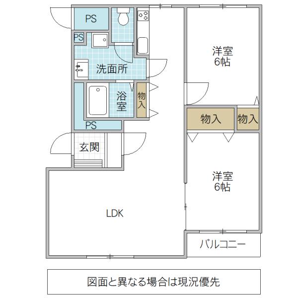レラハール(2LDK/3階)の間取り写真