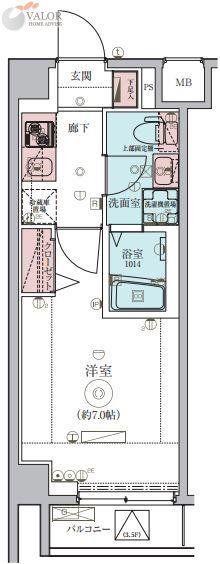 レグゼ鷺沼(1K/3階)の間取り写真