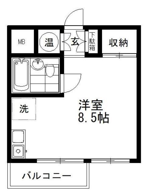 東都ハイツ(ワンルーム/4階)の間取り写真