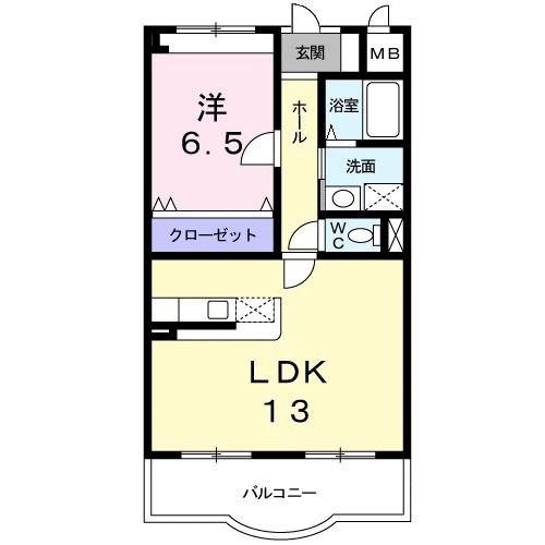 グランコンフォート(1LDK/2階)の間取り写真