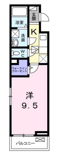 ソフィアフルールII(1K/1階)の間取り写真