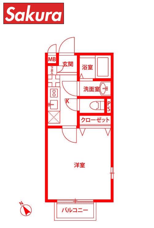 アムール岡崎(1K/1階)の間取り写真