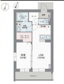 コリーヌ デュ リオン(1LDK/1階)の間取り写真