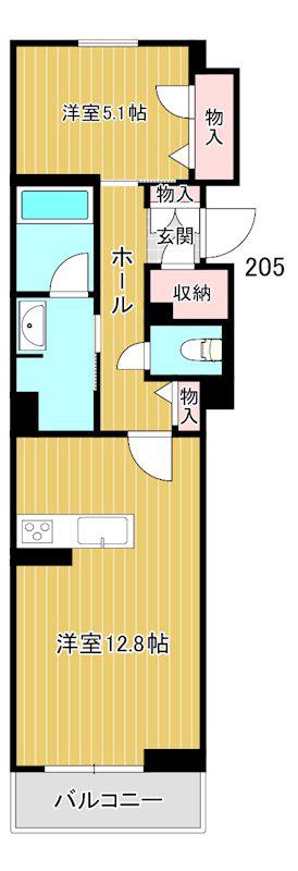 メゾン ド ファベル(1LDK/2階)の間取り写真
