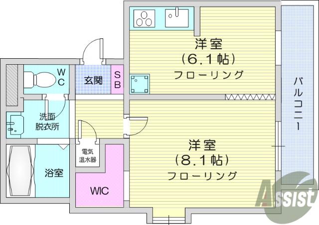 第8銅谷ビル(1DK/1階)の間取り写真