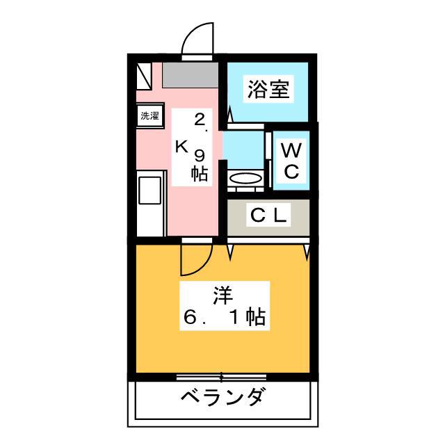 グローリア・ハイム(1K/1階)の間取り写真